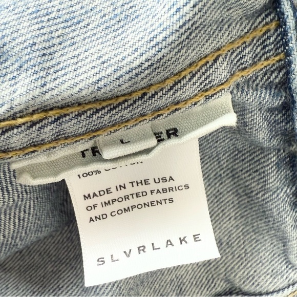 NWT SLVRLAKE 90s Re-Work Distressed Denim Cropped Oversize Jean Trucker Jacket L - Picture 13 of 15